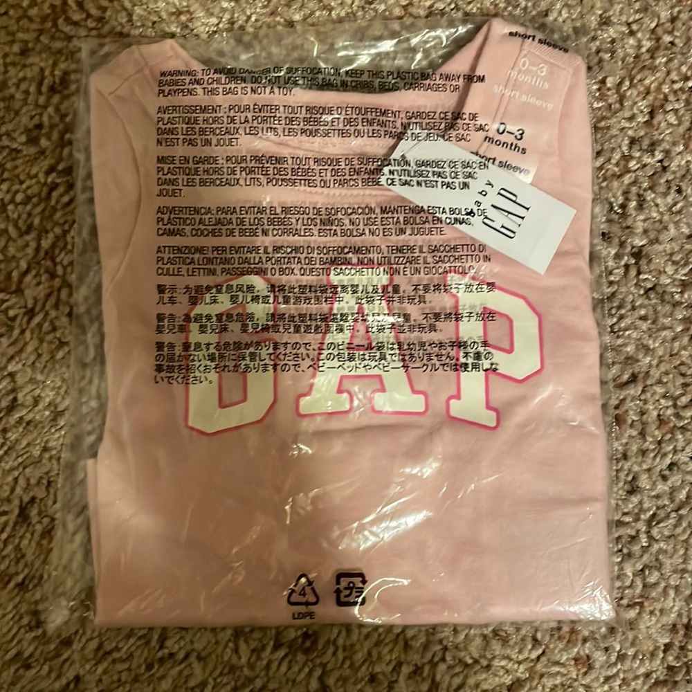 Pink GAP Short sleeve T-shirt 0-3 months
